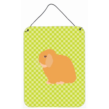 Carolines Treasures Holland Lop Rabbit Green Wall or Door Hanging Prints BB7794DS1216